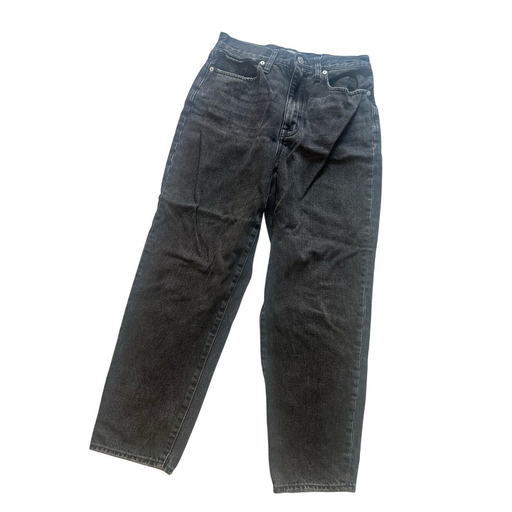 Madewell Baggy Tapered Jeans Black High Rise Mom Jeans Size 28